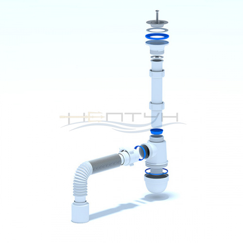 Сифон АНИ 1 1/4х40 с гибкой трубой 40х50 C10101