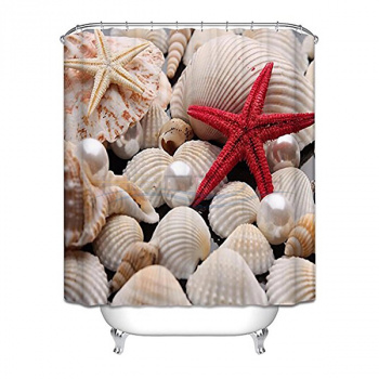 Шторка для ванной 180х200 с кольцами Sea star