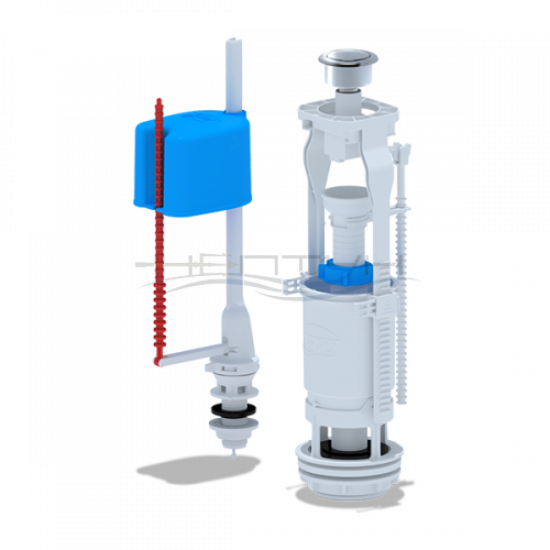 Арматура для бачка НП (кнопка метал) АНИ WC6550M эконом
