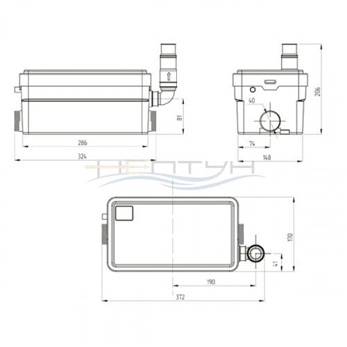 Туалетный насос измельчитель JEMIX STP-250_6