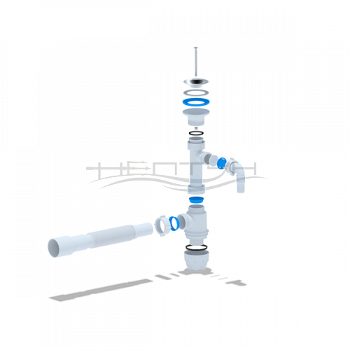 Cифон АНИ Юнг 1 1/4х32 c гибкой трубой 32х40/50, BM13162